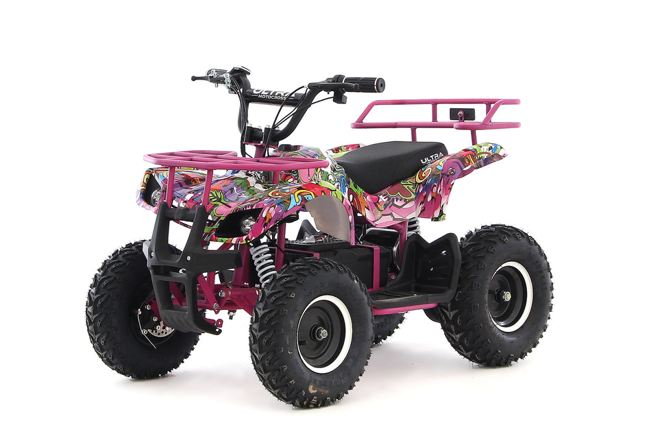 UltraMotors 1000W - 48V Kinder E-Quad 6-25 km/h Grafiti-pink