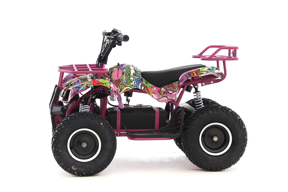 UltraMotors 1000W - 48V Kinder E-Quad 6-25 km/h Grafiti-pink