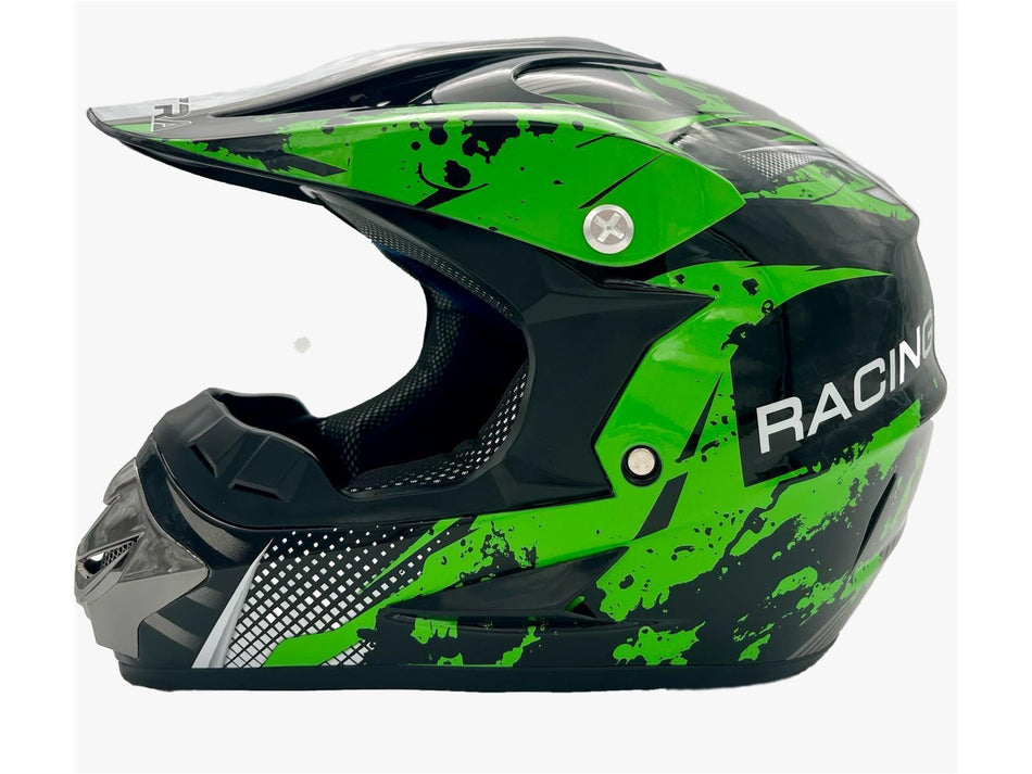 UltraMotors Motorrad Crosshelm UM-R125 Racing-green