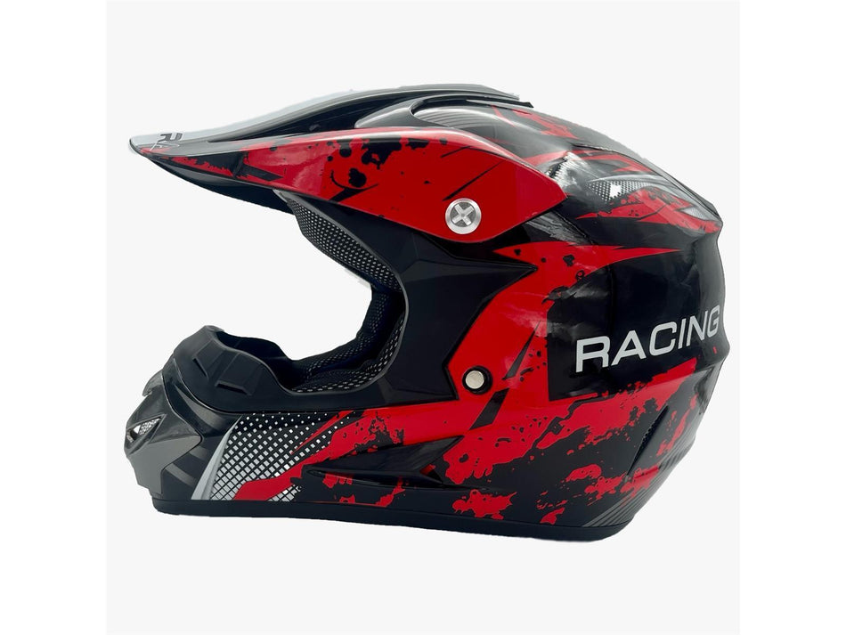 UltraMotors Motorrad Crosshelm UM-R125 Racing-red