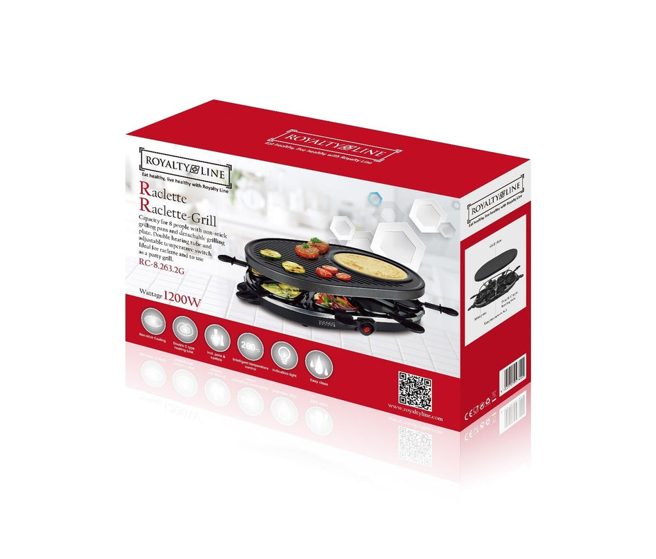 Elektrogrill 2in1 8tlg. Raclette Grill Set Partygrill