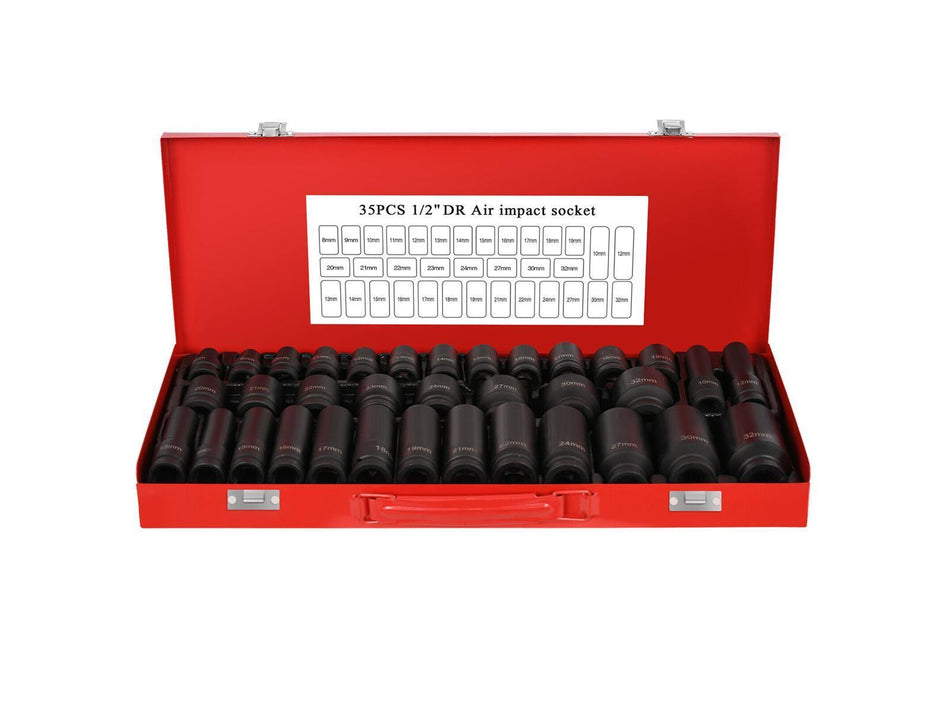 Schlag Tief Steckschlüssel Set ½“ 35 tlg.