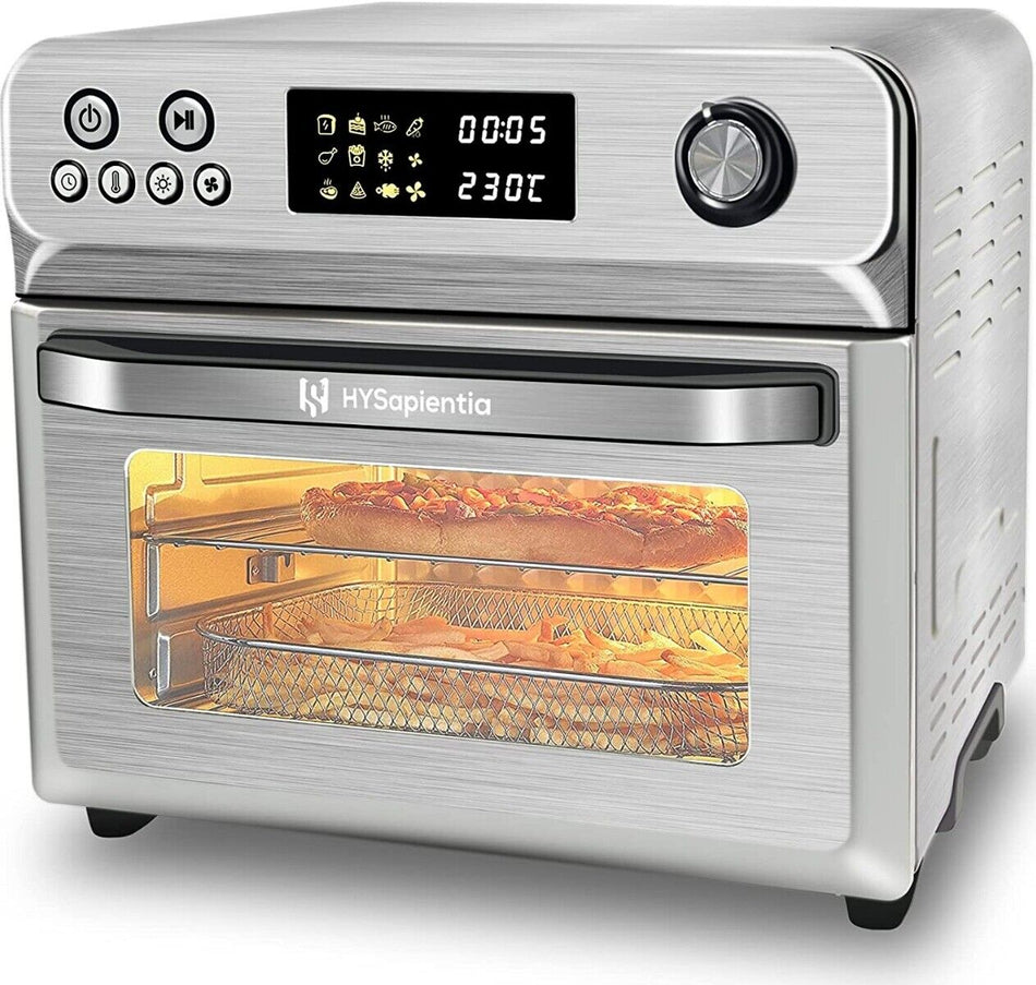 24L Fritteuse Edelstahl Backofen mit Drehmaschine XXL Ofen 1800W