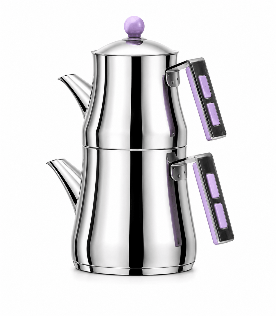 Scheffler Edelstahl Teekanne Caydanlik Harem Family 1.8L + 1L