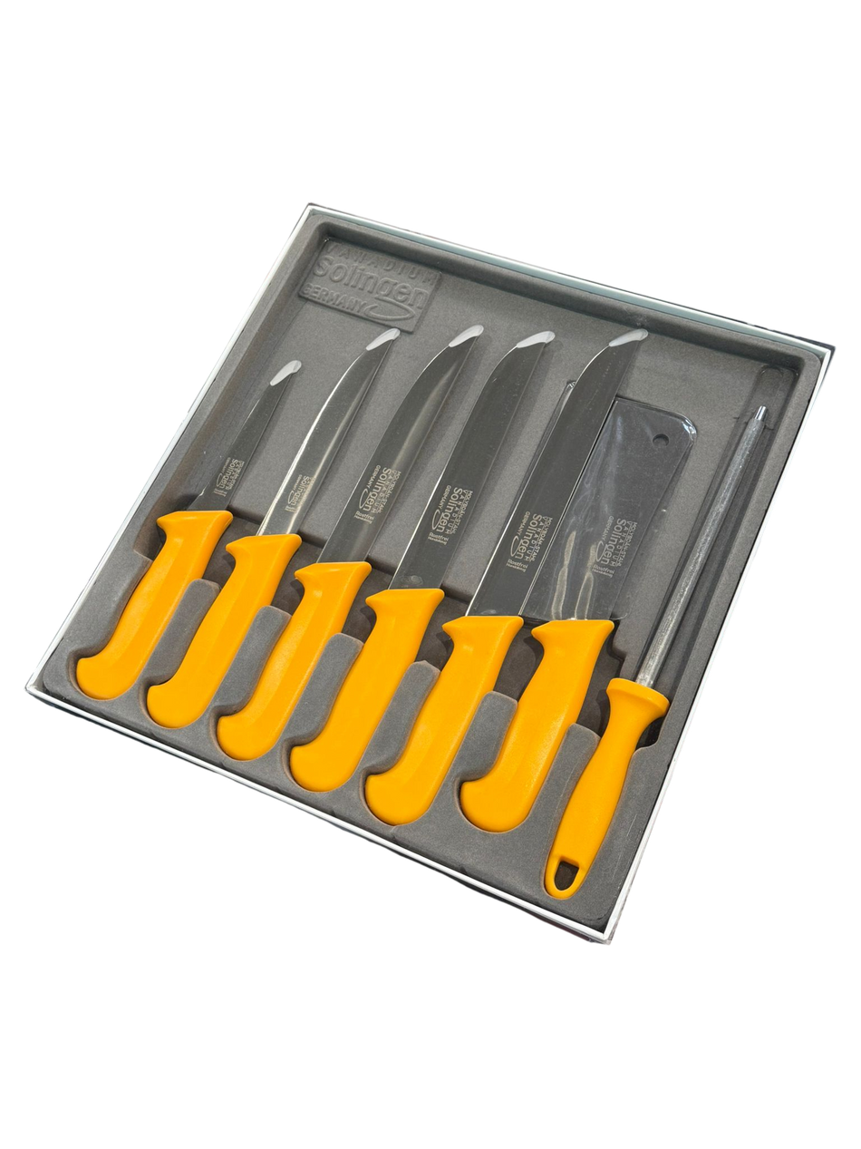 Solingen Messer Set 7 tlg. Metzgermesser Kochmesser Rostfrei Fleischmesser