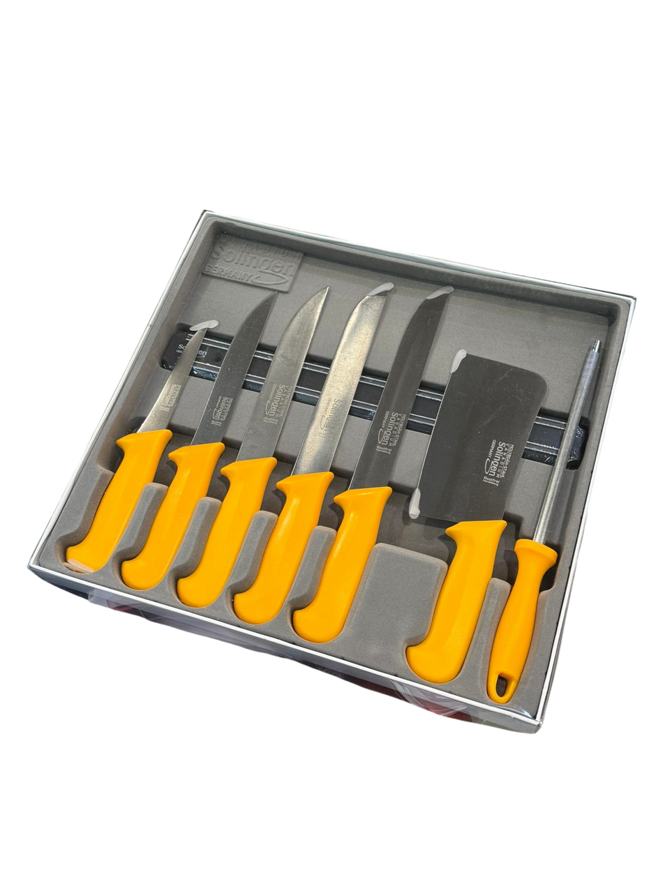 Solingen Messer Set 8 tlg.  Magnethalter  Metzgermesser Kochmesser Rostfrei