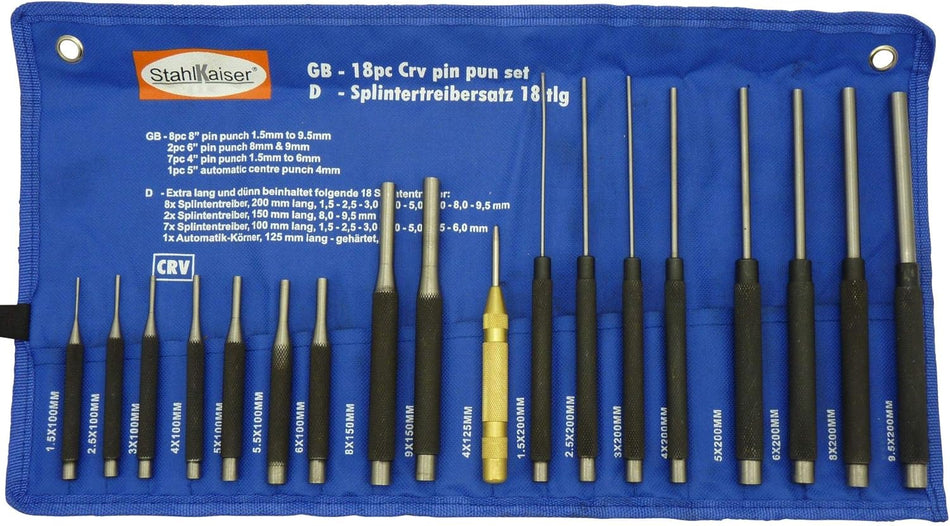 Stahlkaiser Splinttreibersatz Austreiber Durchschläger 18 tlg.