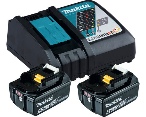 Makita Starter Set Makita Power Source Kit 199480-6 Li 18V 2x 6.0 Ah Akkus + Ladegerät