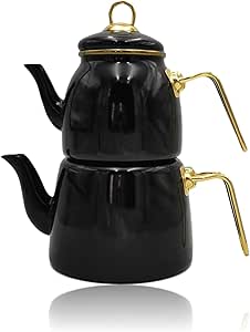 Elite Class Emaille Teekannen-Set Schwarz