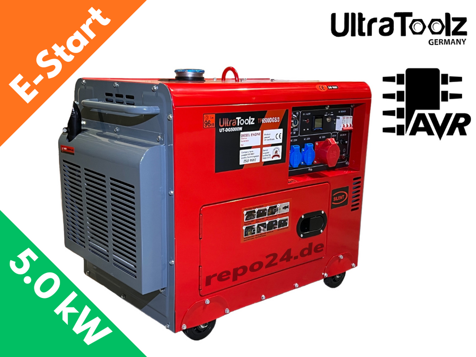 Diesel Stromerzeuger Generator Notstromaggregat 5 kW mit E-Start