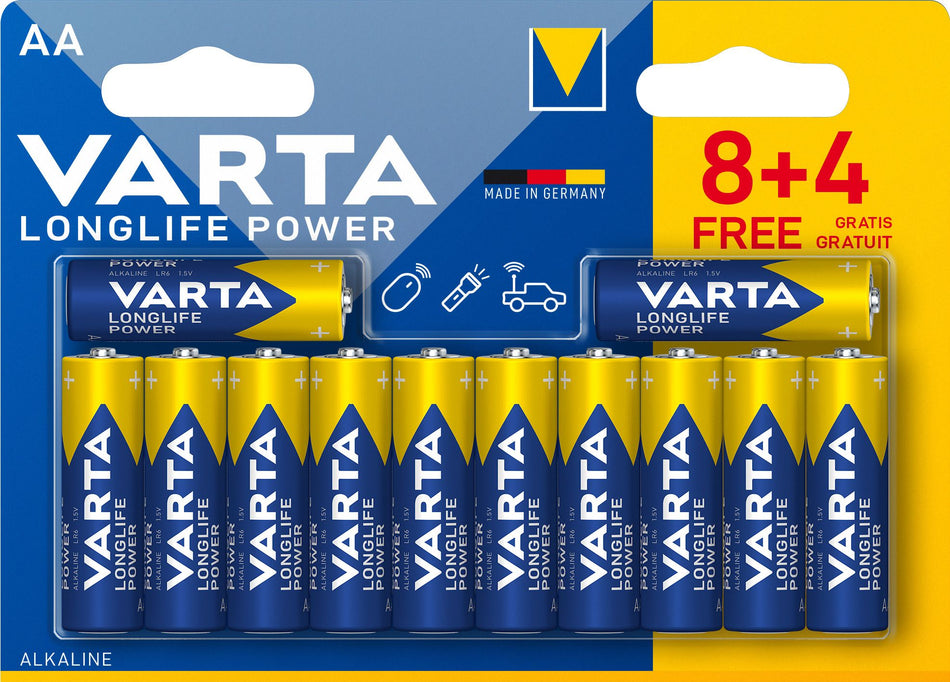 VARTA Longlife Power Batterien - AA - 8+4