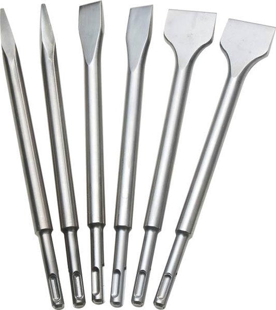 Westfalia 6 teiliges Meißelset SDS Plus Meißel für Bohrhammer