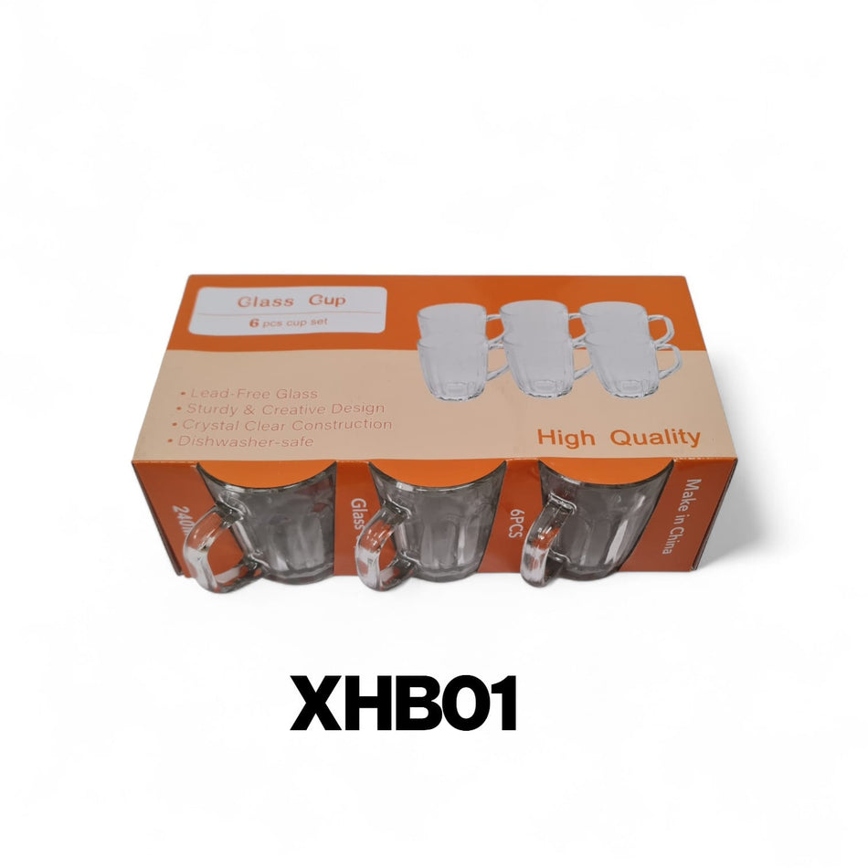 Teegläser mit Henkel Glass Cup 6 er Set 240ml