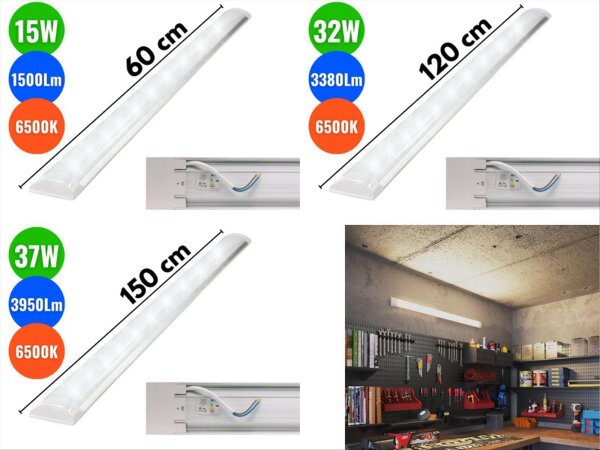 ExtraStar LED Lichtleiste Lichtpanel Kaltlicht 220-240V - 60-150cm