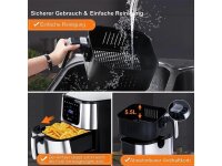 Schefler Airfryer XXL Heißluftfritteuse 12L  Minibackofen 1800W