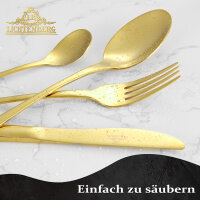 LB Besteck Set GOLD 72teilig 18/10 Edelstahl für 12...