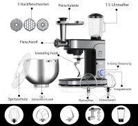 Homelux Küchenmaschine Teigmaschine Knetmaschine,Multifunktional 2500W  12 L