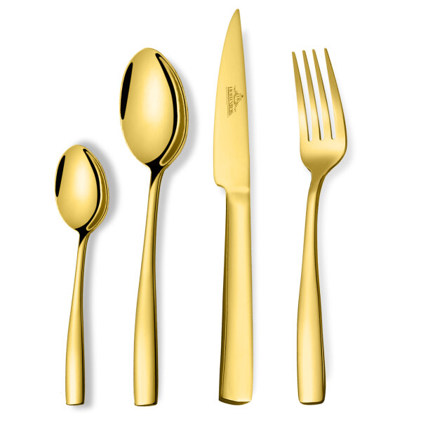 LB Besteck Set GOLD 24teilig 18/10 Edelstahl für 6 Personen