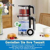 1800W Elektrische Glas Teekocher Caymatik Samowar 1.8L Wasserkocher