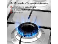 HOMELUX 4-flammig Gaskocher inkl. Schlauch und Druckminderer