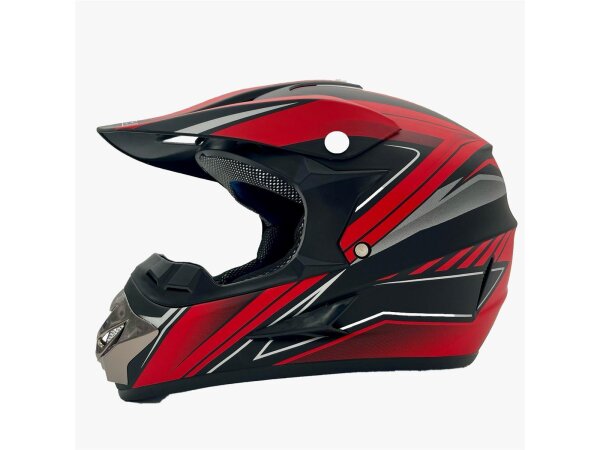 UltraMotors Motorrad Crosshelm UM-R125 Flash-red