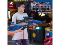 Bigpower Electric Dart Blaster Motorisiertes Scharfschützengewehr mit 2 Clips und 100 Schaumstoffpfeilen Kompatibel mit den wichtigsten Marken Kinderspielzeug für 8-12+ Jugendliche Erwachsene